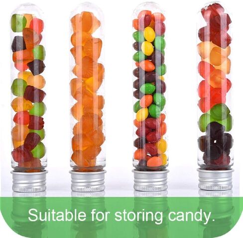 Test Tubes, YGDZ 25pcs Clear Plastic Test Tubes with Caps, 25x140mm(40ml), Large Tubes for Birthday Goodie Bags, Bath Salt, Halloween Party Decoration, Candy Storage Containers in Saudi Arabia