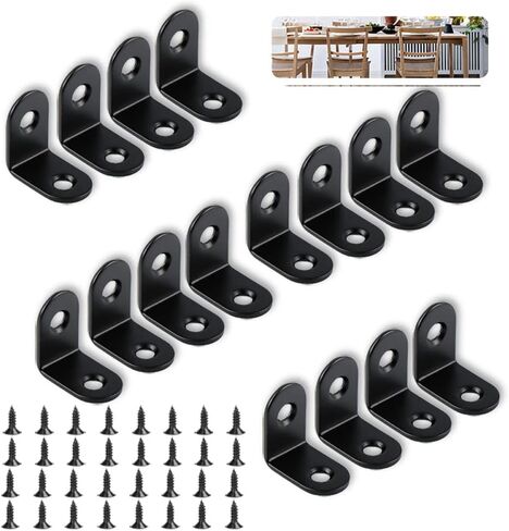 Corner Braces, Right Angle Bracket L Black Braces Bracket for Shelf with Screws in Kuwait