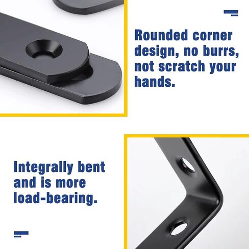 Corner Braces, Right Angle Bracket L Black Braces Bracket for Shelf with Screws in Kuwait
