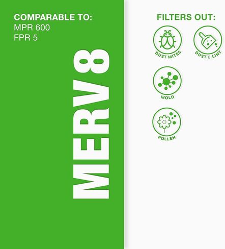 فلتر هواء للفرن AC مطوي 16x25x1 MERV 11 من Aerostar، 6 عبوات (الحجم الفعلي: 15 3/4 بوصة × 24 3/4 بوصة × 3/4 بوصة) in Kuwait