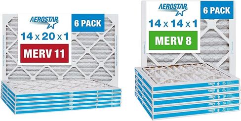 فلتر هواء للفرن AC مطوي 16x25x1 MERV 11 من Aerostar، 6 عبوات (الحجم الفعلي: 15 3/4 بوصة × 24 3/4 بوصة × 3/4 بوصة) in Kuwait