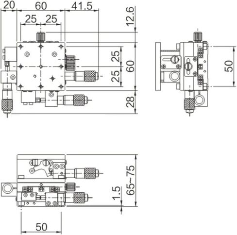 Kimllier 60x60mm XYZ الخطي المرحلة 3 محور دليل انزلاق الجدول التشذيب منصة تحمل in Saudi Arabia