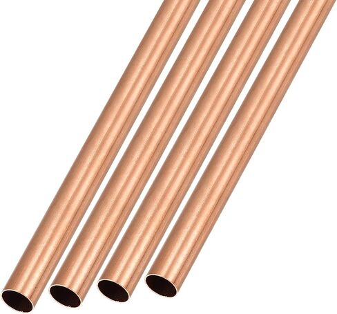 METALLIXITY Copper Tube (7mm OD x 0.2mm Wall T x 300mm L) 4Pcs, Straight Tubing - for Home Furnishing, Machinery, DIY Handicraft in Kuwait