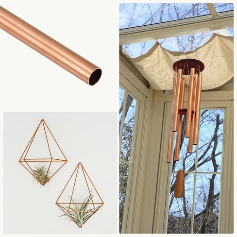 METALLIXITY Copper Tube (7mm OD x 0.2mm Wall T x 300mm L) 4Pcs, Straight Tubing - for Home Furnishing, Machinery, DIY Handicraft in Kuwait