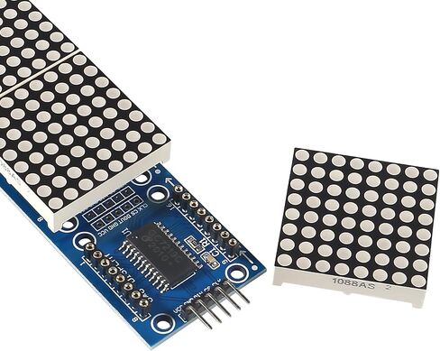 MELIFE 3 قطعة MAX7219 وحدة مصفوفة نقطية 32x8 4 في 1 وحدات عرض LED لوحدة التحكم الدقيقة مع أسلاك 5Pin. أحمر in Kuwait