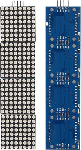 MELIFE 3 قطعة MAX7219 وحدة مصفوفة نقطية 32x8 4 في 1 وحدات عرض LED لوحدة التحكم الدقيقة مع أسلاك 5Pin. أحمر in Kuwait