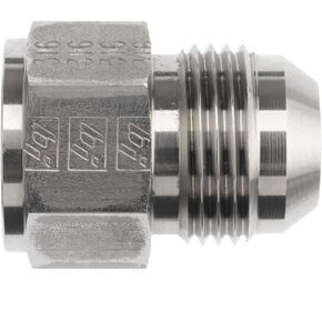 Brennan Industries 2406-08-06-SS مخفض مستقيم غير قابل للدوران من الفولاذ المقاوم للصدأ، 3/4 بوصة - 16 SAE × 9/16 بوصة - 18 خيط SAE، 1/2 بوصة JIC أنثى × 3/8 بوصة JIC ذكر، 0.875 بوصة سداسي، الطول 1.310 سم in Kuwait