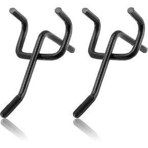 Zorveiio 50 Pcs 4" Length Metal Pegboard Hooks with Rubber Tipped, Peg Hooks Peg Board Assorories for Peg Boards Shelving Hooks, Black