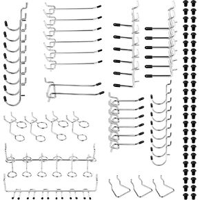 Pegboard Hooks 100-Packs, J Shape Peg Hooks,1/4 "Plastic Pegboard Hooks for Pegboard,Peg Hook Accessories for Garage, Office, Kitchen, Store