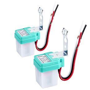 2 حزمة من مفاتيح التحكم في الصور المقاومة للماء في الهواء الطلق - AC-110V 10A مفتاح تشغيل/إيقاف تلقائي لمستشعر الضوء للفناء والشارع والحديقة والمرفأ وإضاءة الحديقة in Kuwait