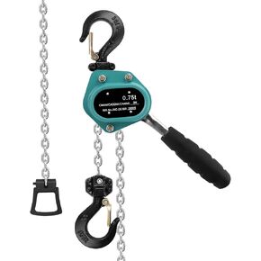 رافعة سلسلة فولغوتونيت 3/4 طن بسعة 1650 رطل، سلسلة سقوط 10 أقدام ارتفاع الرفع G80 سلسلة فولاذية تأتي على طول، 0.75 طن رافعة سلسلة رافعة يدوية للكراجات والمستودعات وورش العمل والمواقع الصناعية in Kuwait