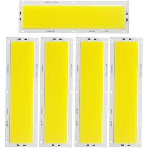 5 Pack COB LED Bar Lamp Module, 112-SMD LED Chip, 1600LM 16W LED Light Strip, DC 12V Input Bar Light Chip for DIY Car Lamp Auto Work Light, 4.7x1.4in Ultra-Thin LED Panel, Natural White 4200K