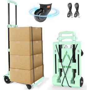 SELORSS 2 في 1 عربة أدوات قابلة للطي، عربة تسوق بقالة محمولة بعجلات، مقبض تلسكوبي وحقيبة مقاومة للماء قابلة للإزالة، شاحنة يدوية خفيفة الوزن وقابلة للطي ذات سعة كبيرة للسوبر ماركت in Kuwait