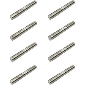 bnafes M8x60mm دفع قضيب مزدوج نهاية الموضوع مسمار ضيق قابل للتعديل 304 الفولاذ المقاوم للصدأ الفضة لهجة حزمة من 8 in Saudi Arabia