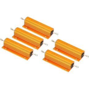 PATIKIL 100W 300 Ohm الألومنيوم شل المقاوم، 5 حزمة الألومنيوم الإسكان المقاوم يقع في حالة Wirewound المقاومات المسمار الحنفية السلطة المقاوم، الذهبي in Kuwait
