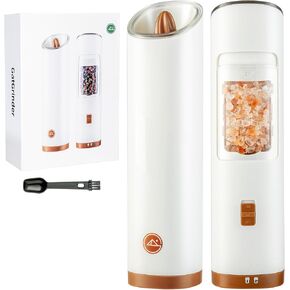 Gravity Electric Salt and Pepper Grinder Set, Adjustable Coarseness, Warm LED Light, One-handed Automatic Operation, Battery Powered, Black, Electric Pepper Mills in Saudi Arabia
