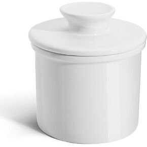 Sweese French Butter Dish with Lid - Butter Crock for Counter with Water Line for Spreadable Butter - No More Hard Butter - Matte Finish Black in Saudi Arabia