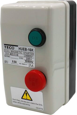 Baomain مشغل مغناطيسي HUEB-16K AC 220V لفائف 5.5-8.5A 3-Pole زر التحكم في المحرك in Saudi Arabia