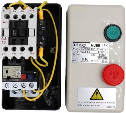 Baomain مشغل مغناطيسي HUEB-16K AC 220V لفائف 5.5-8.5A 3-Pole زر التحكم في المحرك in Saudi Arabia