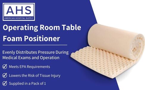 AMERICAN HOSPITAL SUPPLY AHS موضع إسفنجي مستطيل خفيف الوزن وناعم للبالغين | فراش توبر O.R. وسادة الطاولة | 1 كل in Kuwait