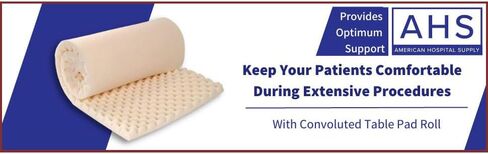 AMERICAN HOSPITAL SUPPLY AHS موضع إسفنجي مستطيل خفيف الوزن وناعم للبالغين | فراش توبر O.R. وسادة الطاولة | 1 كل in Kuwait