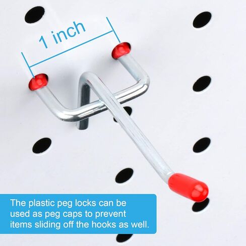 BetzFord 60 خطافًا معدنيًا فاخرًا متنوعًا بالإضافة إلى 132 قفل/غطاء أوتاد للوحة ربط مقاس ¼ بوصة و⅛ بوصة، لن تسقط in Kuwait