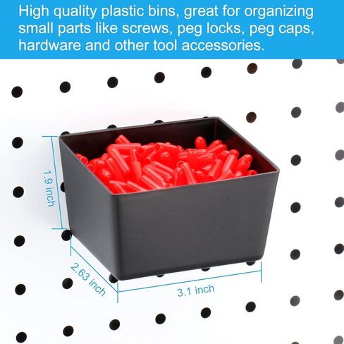 BetzFord 60 خطافًا معدنيًا فاخرًا متنوعًا بالإضافة إلى 132 قفل/غطاء أوتاد للوحة ربط مقاس ¼ بوصة و⅛ بوصة، لن تسقط in Kuwait