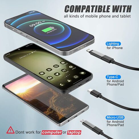 1920P Endoscope Snake Inspection Camera, Lightswim Type C Borescope, Scope Camera with 8 LED Lights for Android and iOS Smartphone, iPhone, iPad, Samsung (16.5 FT/5M) in Kuwait