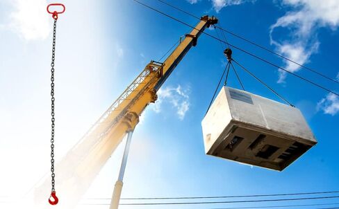 QWORK سلسلة حبال، 3/8 بوصة × 6 بوصة حبال سلسلة ساق واحدة مع خطاف، سعة تحميل 6614 رطل، سلسلة رفع المحرك من سبائك الصلب G80، للآلات والموانئ والبناء، أحمر in Kuwait