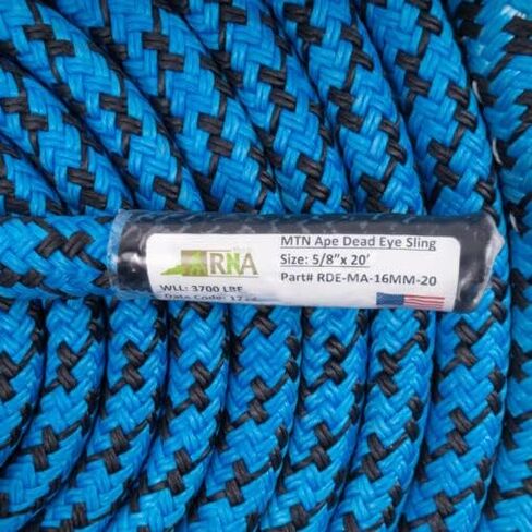 حبال العين الميتة من RNA Mountain Ape مقاس 5/8 بوصة × 20 قدمًا - يوفر البناء المزدوج المصنوع من البوليستر بنسبة 100% من Mountain Ape قوة ومتانة كبيرة، دون التضحية بالمرونة in Kuwait