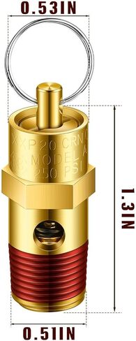 4 قطع 1/4 ''ذكر NPT ضاغط الهواء صمام تنفيس الضغط النحاس صمام الأمان ضاغط الهواء تحقق صمام (170 رطل لكل بوصة مربعة مجموعة الضغط) in Kuwait