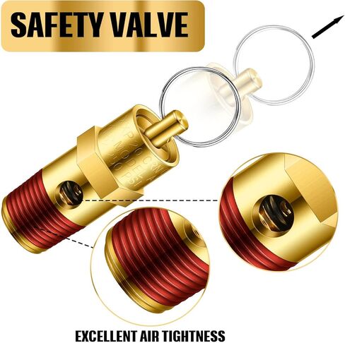 4 قطع 1/4 ''ذكر NPT ضاغط الهواء صمام تنفيس الضغط النحاس صمام الأمان ضاغط الهواء تحقق صمام (170 رطل لكل بوصة مربعة مجموعة الضغط) in Kuwait