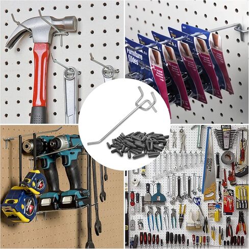 إكسسوارات Pegboard Hooks Pegboard من Scartink، مقاس 10.16 سم، مجموعة منظم Pegboard لتنظيم المرآب، وتخزين الأدوات، 50 حزمة in Kuwait