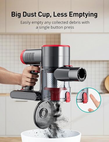 مكنسة كهربائية لاسلكية، مكنسة كهربائية عصا خفيفة الوزن من أسبيرون مع شاشة لمس LED كبيرة، محرك بدون فرش، مصابيح أمامية LED، وقت تشغيل 45 دقيقة، مكنسة كهربائية محمولة للأرضيات الصلبة والسجاد والأريكة والسيارة in Kuwait