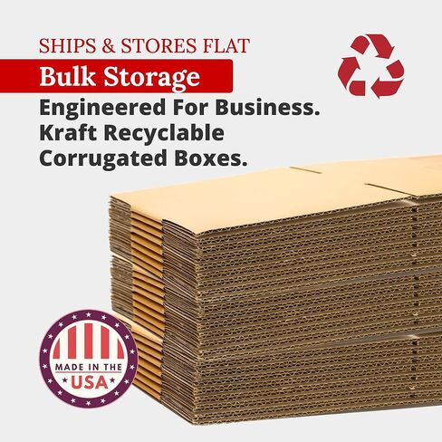 PARTNERS BRAND 18 x 18 x 6 Corrugated Cardboard Boxes, Flat 18"L x 18"W x 6"H, Pack of 20 | Shipping, Packaging, Moving, Storage Box for Home or Business, Strong Wholesale Bulk Boxes in Saudi Arabia