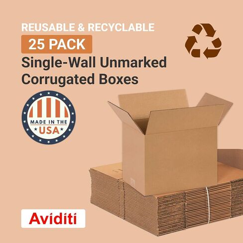 AVIDITI 14 x 10 x 10 Corrugated Cardboard Boxes, Medium 14"L x 10"W x 10"H, Pack of 25 | Shipping, Packaging, Moving, Storage Box for Home or Business, Strong Wholesale Bulk Boxes in Saudi Arabia