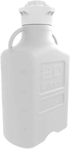 Foxx Life Sciences 1198H82EA EZgrip HDPE Space Saving Carboy with Wide Mouth 120mm VersaCap, 20L Capacity in Kuwait