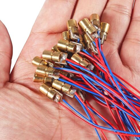 ACEIRMC 30 قطعة 5V 650nm 5mW ريد دوت ليزر رئيس أنبوب ليزر أحمر ليزر ديود مع يؤدي رئيس القطر الخارجي 6 مللي متر in Saudi Arabia