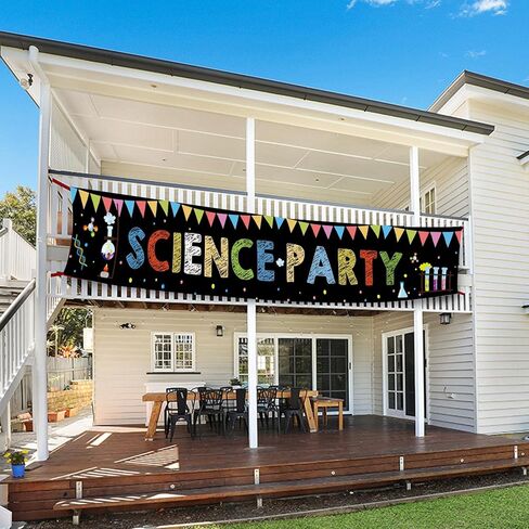 لافتة بتصميم علم كيميائي مقاس 118 انش × 20 انش للديكور بتصميم علم جنون ممتع للتجارب الكيميائية والادوات وخلفيات سوداء لافتة ساحة للاطفال للتجارب الفيزيائية والكيميائية لتزيين الحفلات in Kuwait