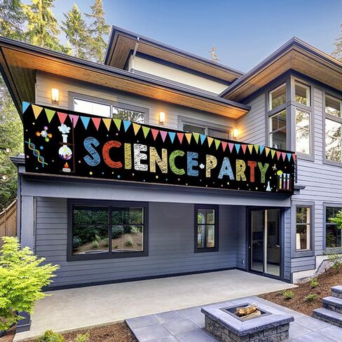 لافتة بتصميم علم كيميائي مقاس 118 انش × 20 انش للديكور بتصميم علم جنون ممتع للتجارب الكيميائية والادوات وخلفيات سوداء لافتة ساحة للاطفال للتجارب الفيزيائية والكيميائية لتزيين الحفلات in Kuwait