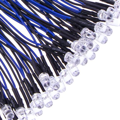 35 قطعة من صمامات LED زرقاء سلكية مسبقًا من Waycreat، وثنائيات LED فائقة السطوع 12 فولت 5 مم مع مقاوم مدمج لمشاريع DIY، وArduino، وRaspberry Pi، وإلكترونيات الهوايات in Kuwait