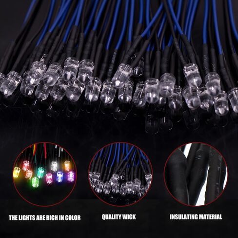 35 قطعة من صمامات LED زرقاء سلكية مسبقًا من Waycreat، وثنائيات LED فائقة السطوع 12 فولت 5 مم مع مقاوم مدمج لمشاريع DIY، وArduino، وRaspberry Pi، وإلكترونيات الهوايات in Kuwait