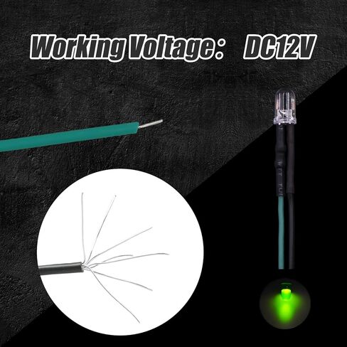 35pcs Prewired Yellow Led Diodes, Ultra-Bright 12V Prewired 5mm LED Diodes with Built-in Resistor for DIY Projects, Arduino, Raspberry Pi, and Hobby Electronics in Kuwait