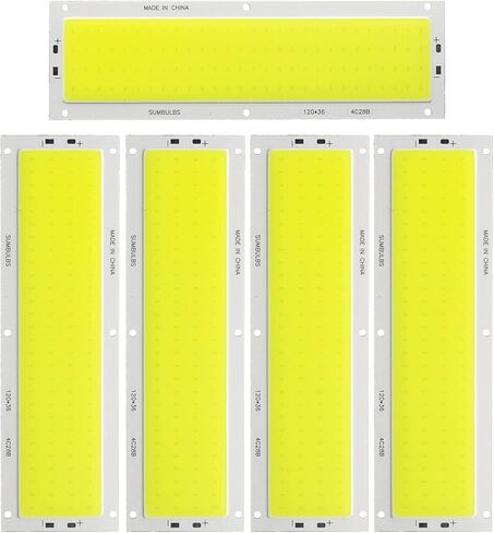 5 Pack COB LED Bar Lamp Module, 112-SMD LED Chip, 1600LM 16W LED Light Strip, DC 12V Input Bar Light Chip for DIY Car Lamp Auto Work Light, 4.7x1.4in Ultra-Thin LED Panel, Natural White 4200K in Saudi Arabia