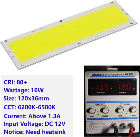 5 Pack COB LED Bar Lamp Module, 112-SMD LED Chip, 1600LM 16W LED Light Strip, DC 12V Input Bar Light Chip for DIY Car Lamp Auto Work Light, 4.7x1.4in Ultra-Thin LED Panel, Natural White 4200K in Saudi Arabia