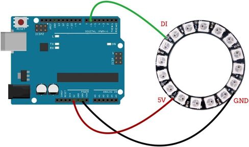 عصا WS2812 8 بت RGB LED 5050 RGB LED مع برامج تشغيل مدمجة لـ Arduino Raspberry Pi DC5V in Kuwait
