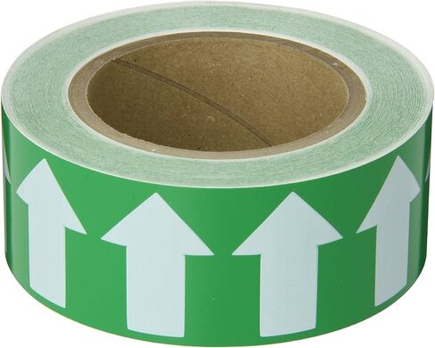 Brady 91421 2" العرض،90' الطول،B-946 فينيل عالي الأداء، أبيض على شريط سهم أخضر اللون in Kuwait