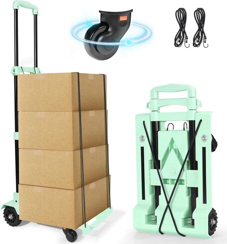 SELORSS 2 في 1 عربة أدوات قابلة للطي، عربة تسوق بقالة محمولة بعجلات، مقبض تلسكوبي وحقيبة مقاومة للماء قابلة للإزالة، شاحنة يدوية خفيفة الوزن وقابلة للطي ذات سعة كبيرة للسوبر ماركت in Kuwait