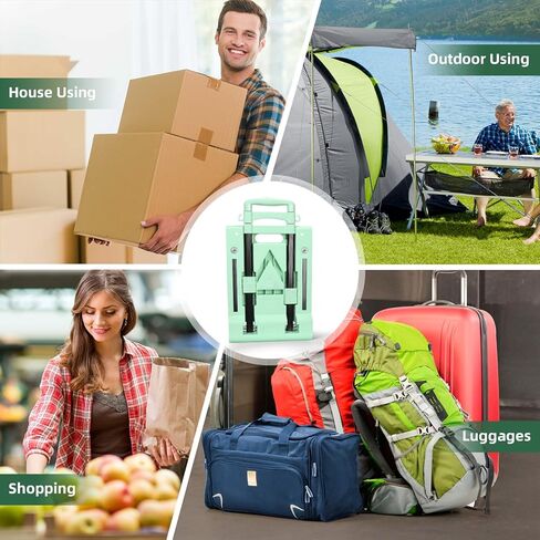 SELORSS 2 في 1 عربة أدوات قابلة للطي، عربة تسوق بقالة محمولة بعجلات، مقبض تلسكوبي وحقيبة مقاومة للماء قابلة للإزالة، شاحنة يدوية خفيفة الوزن وقابلة للطي ذات سعة كبيرة للسوبر ماركت in Kuwait