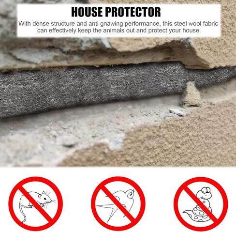 عبوتان من وسادات الصوف الفولاذي، لفات حاجز الماوس، نسيج شبكي سلكي، قماش للأجهزة، قماش الأجهزة، مزيج حشو الفجوات للتحكم في الحيوانات والفئران، الفتحة، خط الأنابيب، صدع الجدار، المنزل، المرآب، الصنفرة، جهاز الغسيل in Kuwait